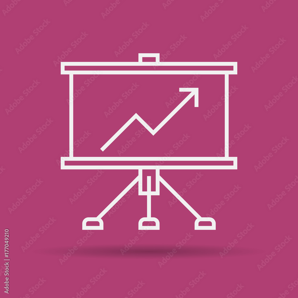Linear icon of presentation business board Linear icon of presentation business board