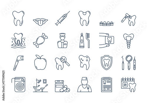 1691903 07 Outline DENTAL CARE icons set