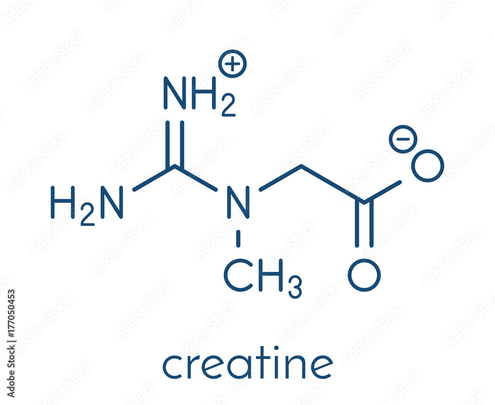 Creatine molecule. Often used in food supplements. Skeletal formula. Stock  Vector | Adobe Stock