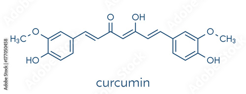 Curcumin turmeric spice molecule. Skeletal formula.