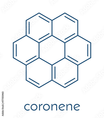 Coronene polyaromatic hydrocarbon (PAH) molecule. Skeletal formula.