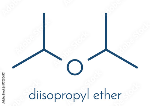Diisopropyl ether chemical solvent molecule. Skeletal formula.