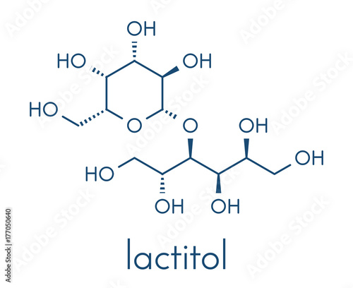 Lactitol sweetener and laxative molecule. Skeletal formula.