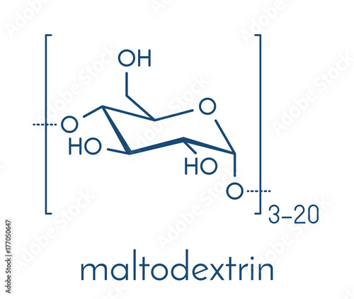 Maltodextrin food additive molecule. Skeletal formula.