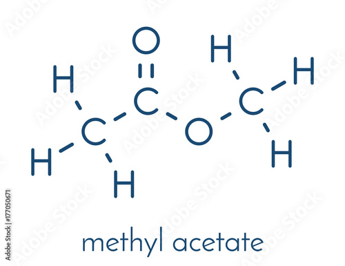 Methyl acetate solvent molecule. Skeletal formula.