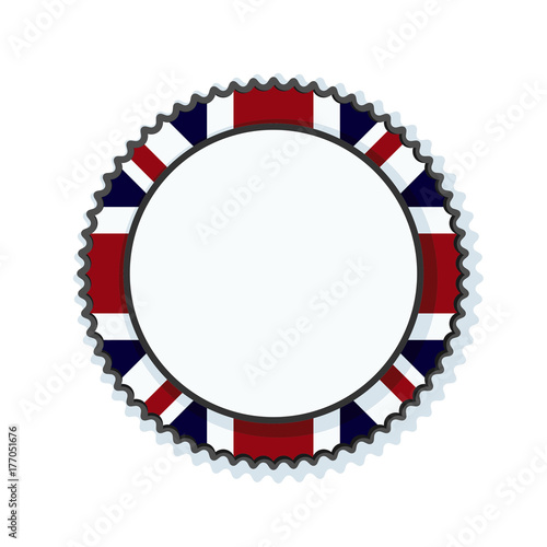UK of Great Britain button label illustration