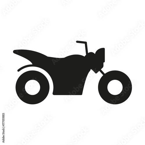 Bike icon silhouette on white background. Ground transport