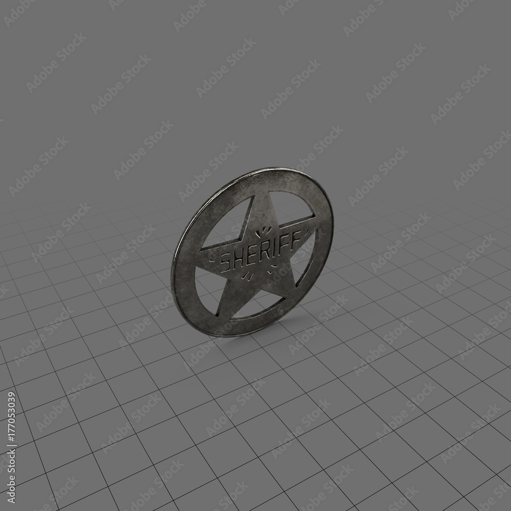Round sheriff badge Stock 3D asset | Adobe Stock