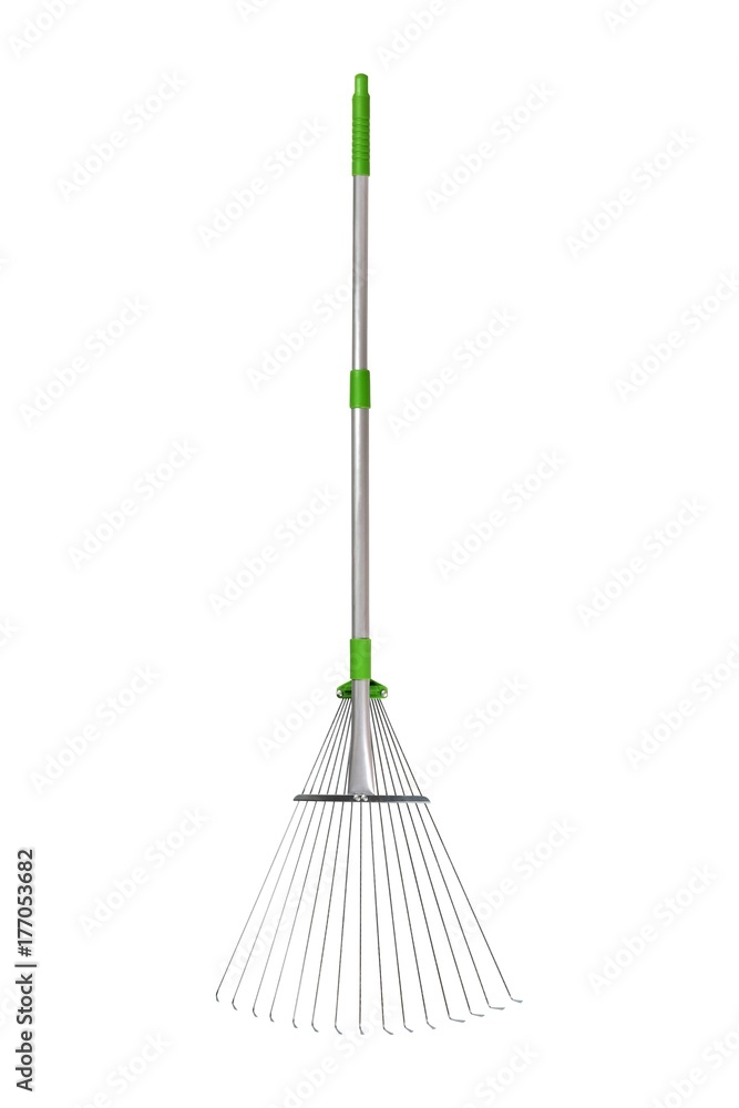 Lawn rake on white Lawn rake on white