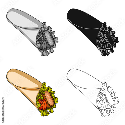 Lavash, single icon in cartoon style.Lavash, vector symbol stock illustration web.