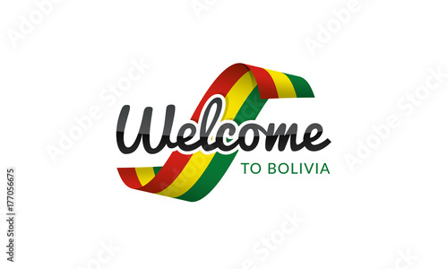 Welcome to Bolivia flag sign logo icon