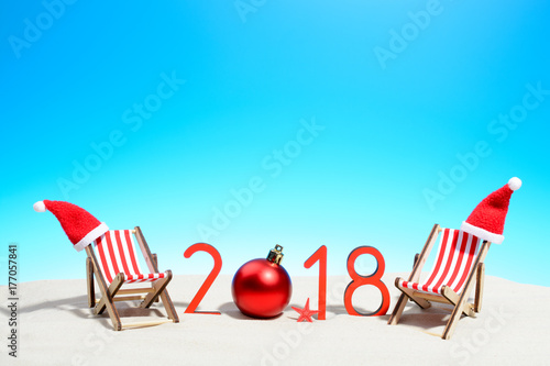 2018 tropical summer New Year greeting