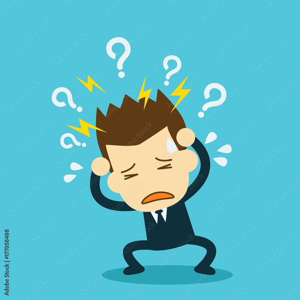Businessman is having a headache. Businessman is having a headache.