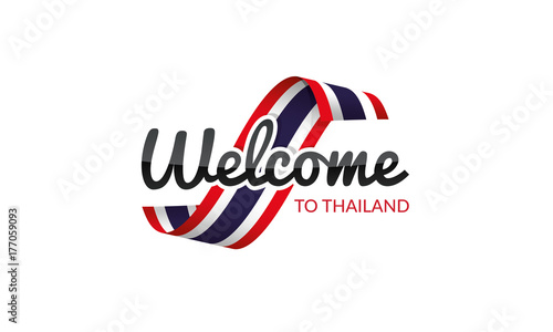 Welcome to Thailand flag sign logo icon