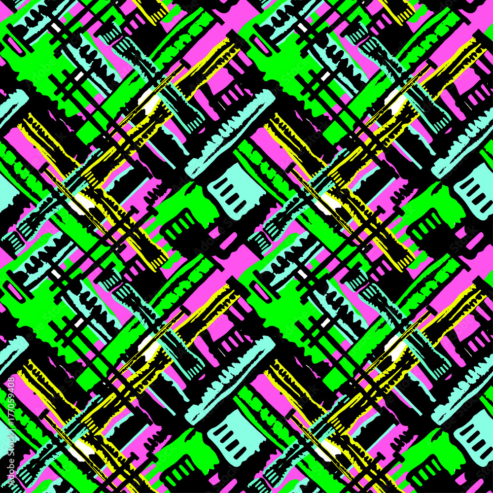 Seamless grunge geometric modern pattern. Seamless grunge geometric modern pattern.