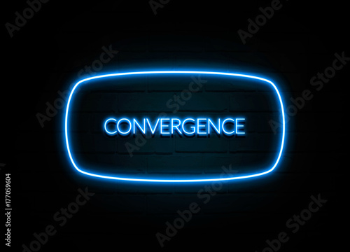 Convergence  - colorful Neon Sign on brickwall photo