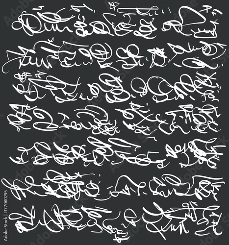 Unidentified Abstract Handwriting Pseudo Arabic Scribble