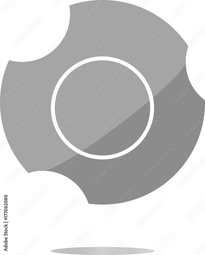 Empty white abstract circles on web button (icon) isolated on white Empty white abstract circles on web button (icon) isolated on white