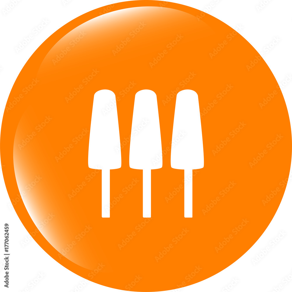 Fototapeta premium Ice Cream Icon on Internet Button isolated on white