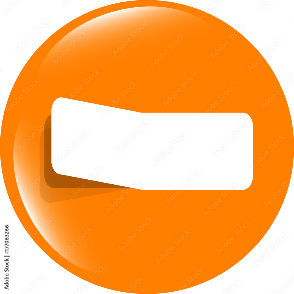 Web buttons for design, icon with empty blank white paper Web buttons for design, icon with empty blank white paper