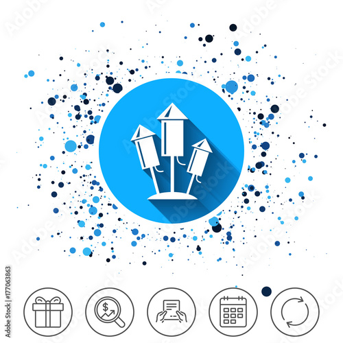 Fireworks rockets icon. Explosive pyrotechnic.