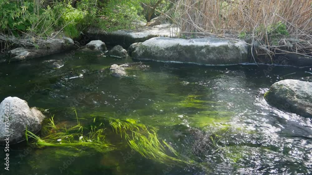 Water stream at wild rock river Water stream at wild rock river