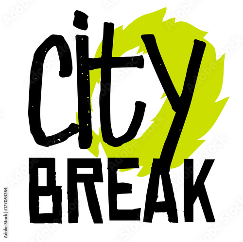 City break sticker. Authentic design graphic stamp. Original series