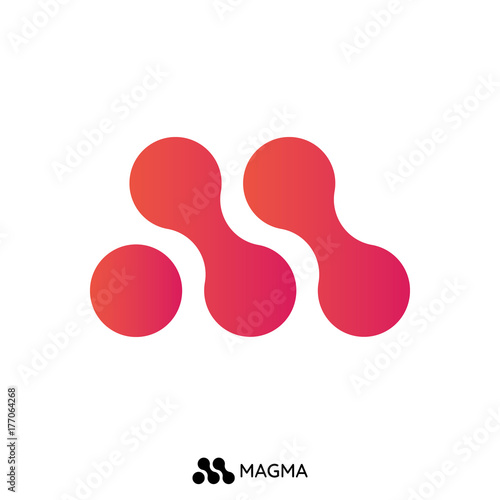 lava style Letter M Logo. technology logo. Vector illustration.