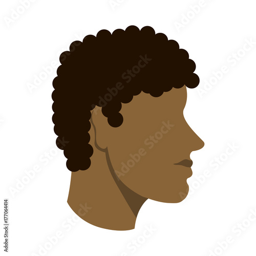 man dark skin avatar head sideview icon image vector illustration design 