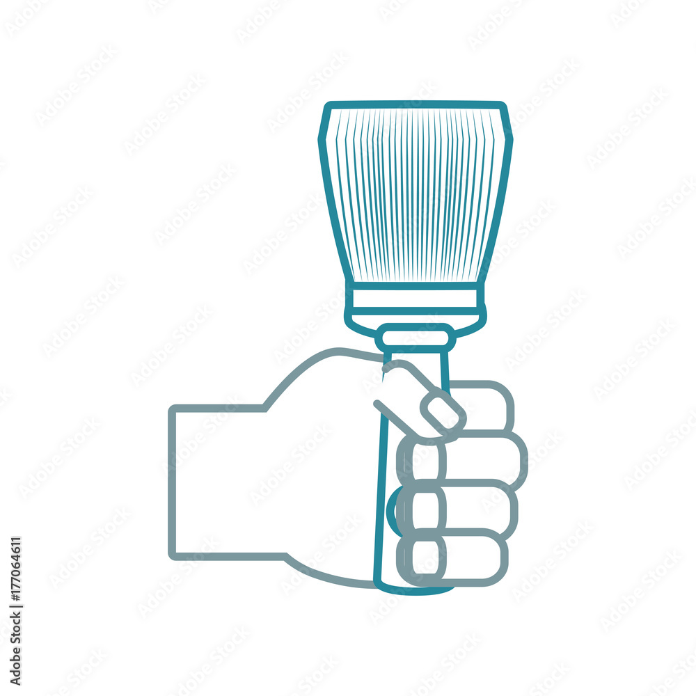 hand with paint brush vector illustration hand with paint brush vector illustration
