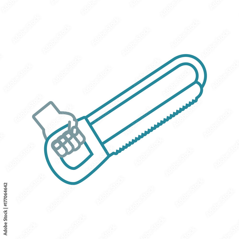 hand with saw vector illustration hand with saw vector illustration