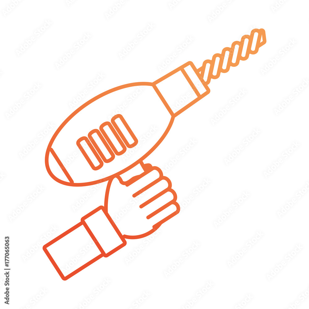 hand  with drill vector illustration