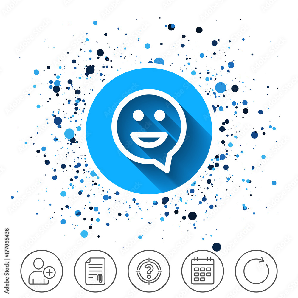 Happy face speech bubble symbol. Smile icon. Happy face speech bubble symbol. Smile icon.