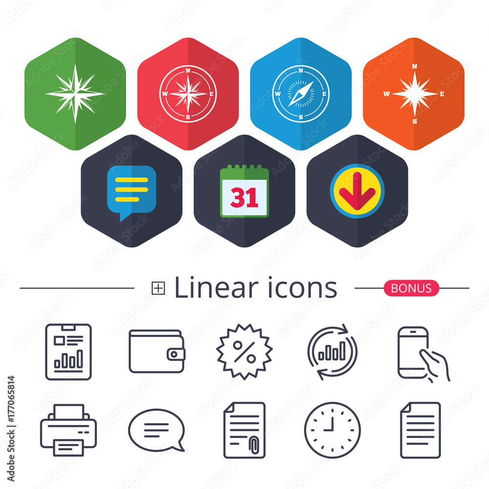 Windrose navigation icons. Compass symbols. Windrose navigation icons. Compass symbols.
