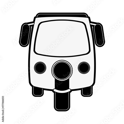 rickshaw or tuk tuk icon image vector illustration design  black and white