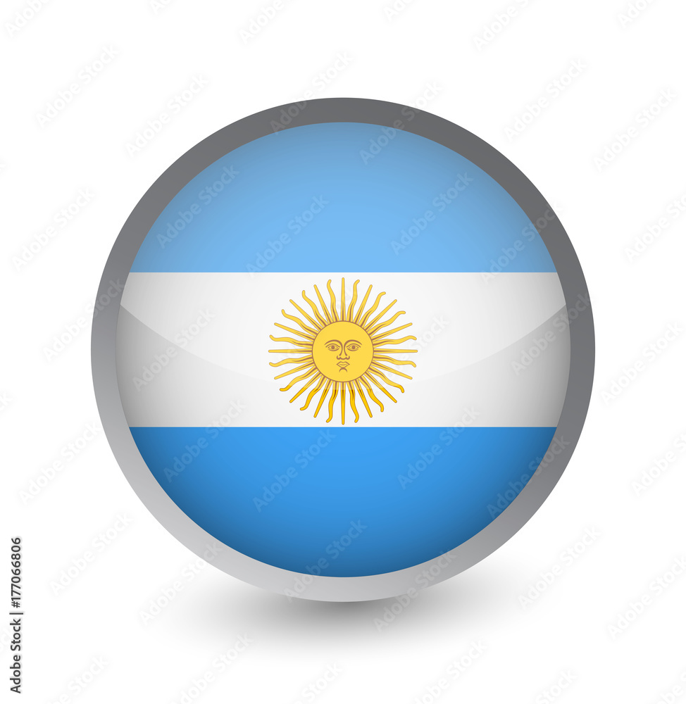 Argentina Flag Round Glossy Icon Argentina Flag Round Glossy Icon