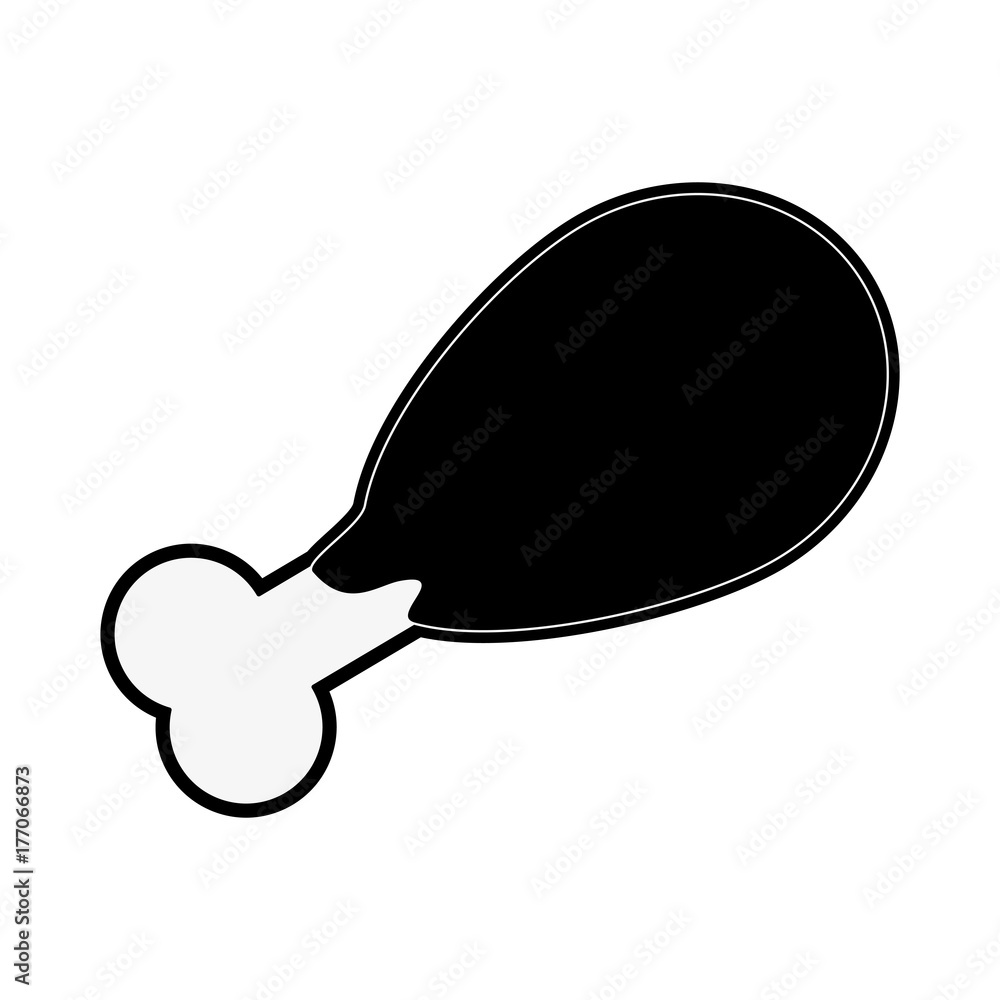 chicken thigh drumstick icon image vector illustration design black and white chicken thigh drumstick icon image vector illustration design black and white
