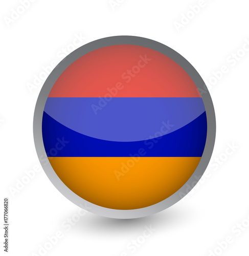 Free Download Armenia Flag Round Glossy Icon - GFXLoad