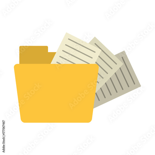 file folder with documents coming out icon image vector illustration design 