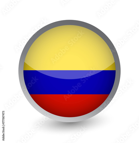 Colombia Flag Round Glossy Icon