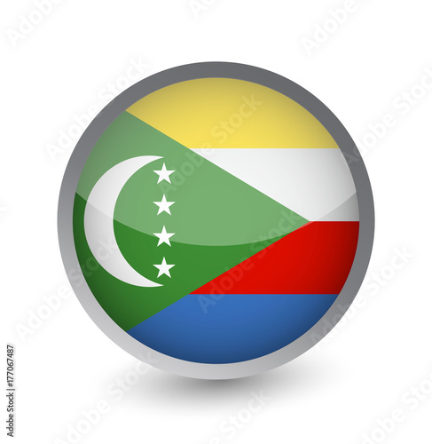 Free Download Comoros Flag Round Glossy Icon - GFXLoad