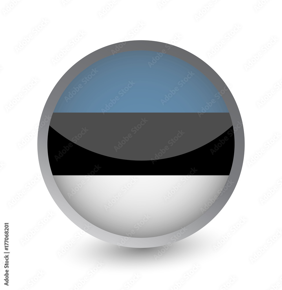 Estonia Flag Round Glossy Icon Estonia Flag Round Glossy Icon