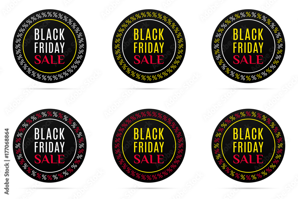 Black Friday Sale. Round Banner with Advertising of Black Friday Day