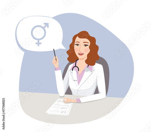 Sexual orientation - Female doctor talking about HRT (Hormone Replacement Therapy)