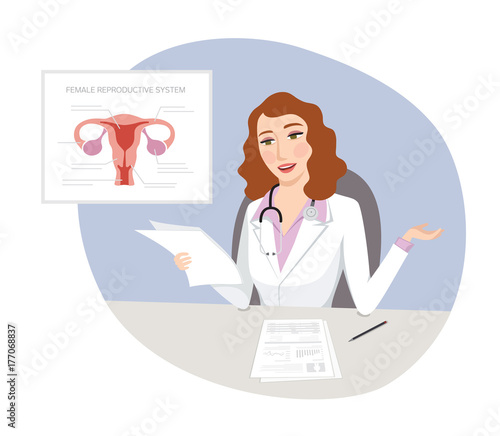 gynecology consultation - Female gynecologist doctor consulting and examining patient