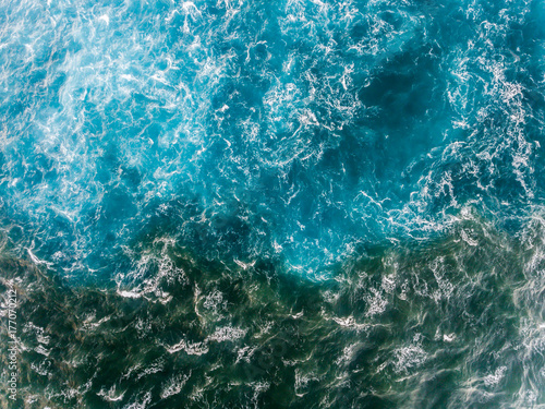 Aerial view of the Ocean texture where the river and sea meet © Kelly Headrick