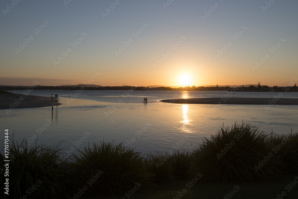Stranded,Sunset on water,Forster Australia