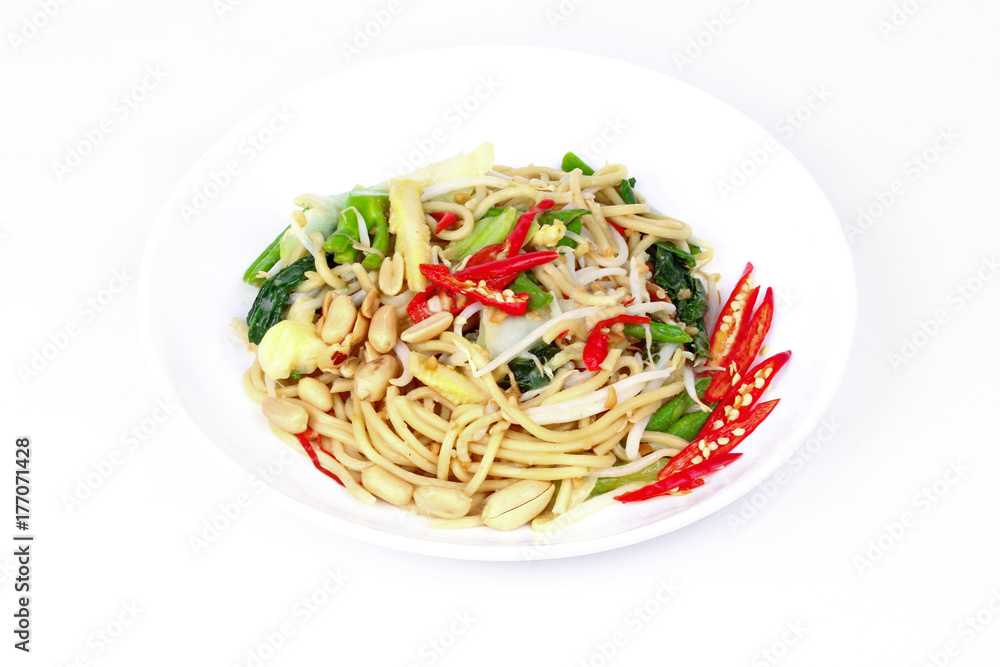 Sour and sweet fried Chinese noodle with vegetable
