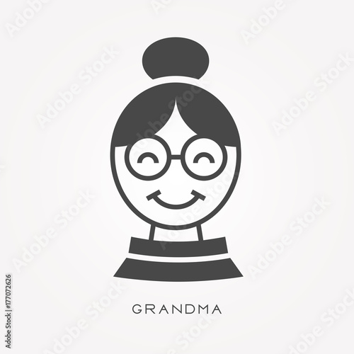 Silhouette icon grandma
