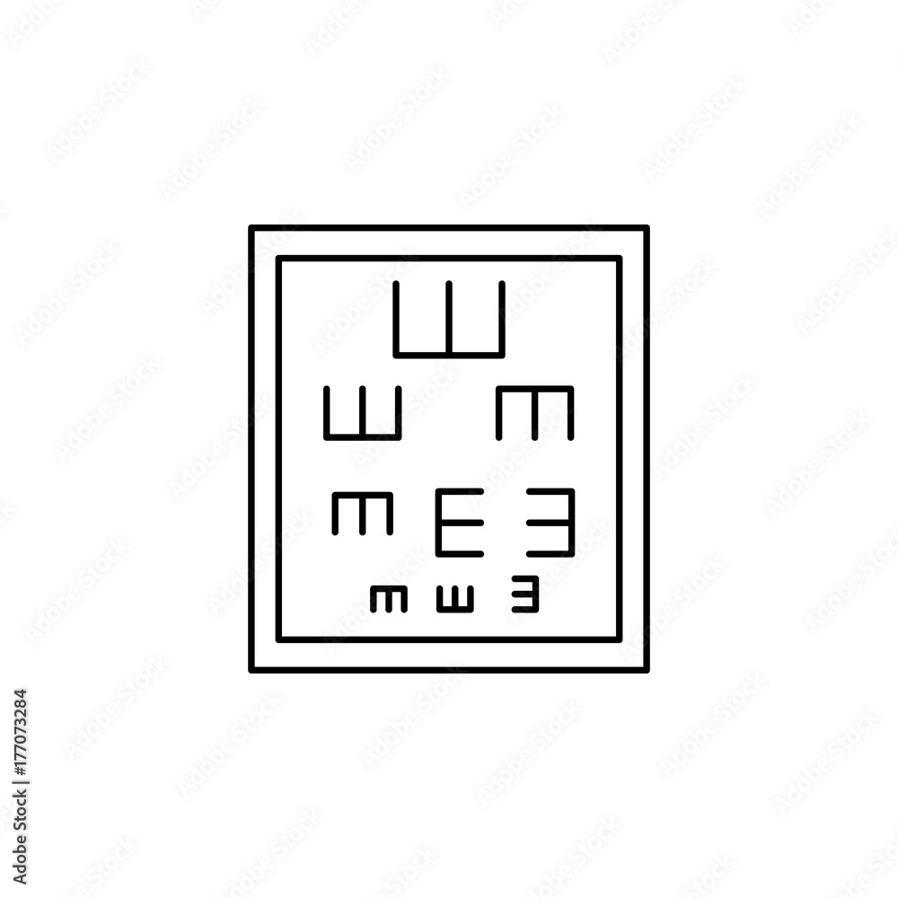 Eye test vector icon Eye test vector icon
